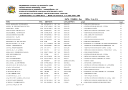 Listagem Geral de Convocados para a 2ª Etapa - PAES 2008