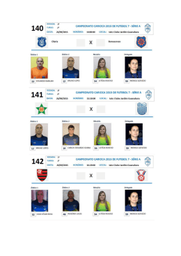 140 TURNO: E! cAMPEoNATo cARIocA 2015 os FUTEBOL 7