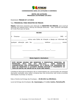 EDITAL DE PREG&Atilde;O (PRESENCIAL)