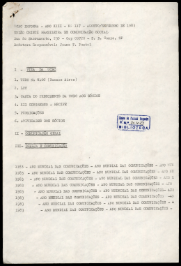 "BLIOTEQA 1 - Centro de Documenta&ccedil;&atilde;o e Pesquisa Vergueiro