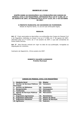 decreto nº 17.910 dispõe sobre as descrições e as atribuições dos