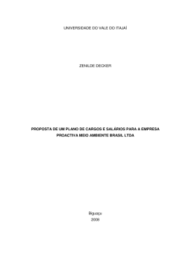proposta de um plano de cargos e sal&aacute;rios para a empresa