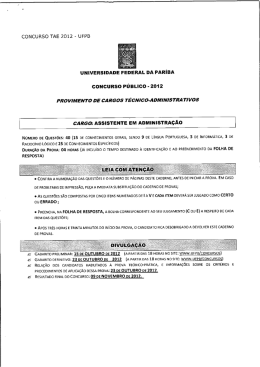 assistente em administracao - Universidade Federal da Paraíba