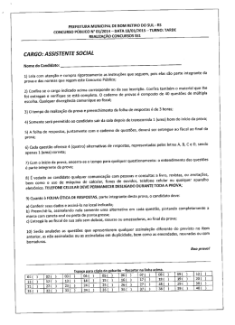 CARGO: ASSISTENTE SOCIAL
