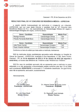 a I TH I` i um&Atilde;o oEsTE PARANAENSE os Esruoos E