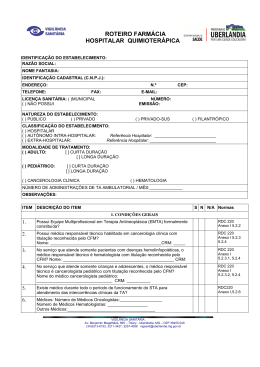ROTEIRO QUIMIOTERAPIA - Prefeitura Municipal de Uberl&acirc;ndia