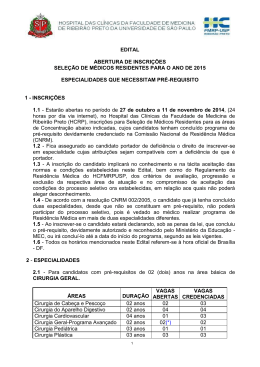 Especialidades que necessitam Pr&eacute;