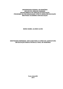 Identidades Indígenas - Mestrado Acadêmico em Educação/UNIR