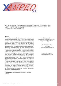 alunos com autismo na escola: problematizando as