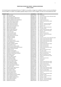 Inscritos para divulgação - edital 11