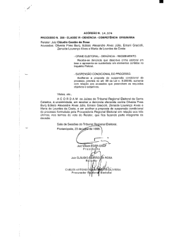 AC&Oacute;RD&Atilde;O N. 14.974 - Tribunal Regional Eleitoral de Santa Catarina
