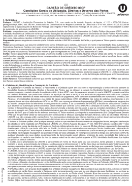 CART&Atilde;O DE CR&Eacute;DITO IGCP Condi&ccedil;&otilde;es Gerais de