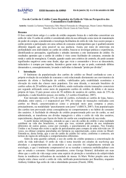 1 Uso do Cart&atilde;o de Cr&eacute;dito Como Regulador do Estilo de