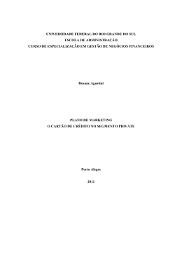 Plano de Marketing O cart&atilde;o de cr&eacute;dito no segmento Private