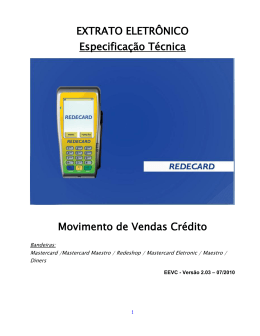 EXTRATO ELETR&Ocirc;NICO Especifica&ccedil;&atilde;o T&eacute;cnica Movimento