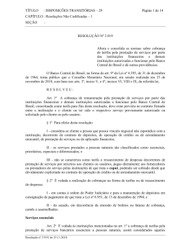 Resolu&ccedil;&atilde;o 3919 - FEBRABAN