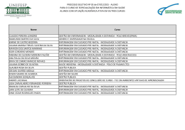 PROCESSO SELETIVO N&ordm; 03 de 07/01/2015 - ALUNO