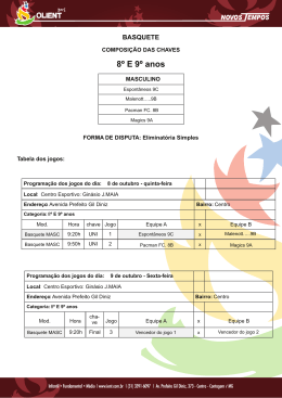 8&ordm; E 9&ordm; anos