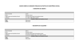 Informa&ccedil;&otilde;es sobre os munic&iacute;pios que possuem CRAS e CREAS no