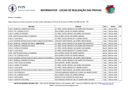 INFORMATIVO - LOCAIS DE REALIZA&Ccedil;&Atilde;O DAS PROVAS