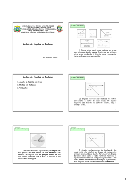 Aula 24 - Medida de &Acirc;ngulos em Radianos