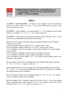 Exercícios de Revisão.TRIÂNGULOS E POLÍGONOS