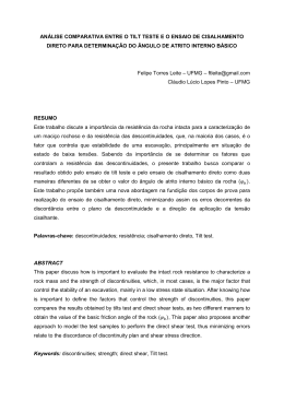 an&aacute;lise comparativa entre o tilt teste e o ensaio de cisalhamento