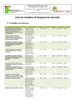 Simp&oacute;sio de Extens&atilde;o - P&Ocirc;STER