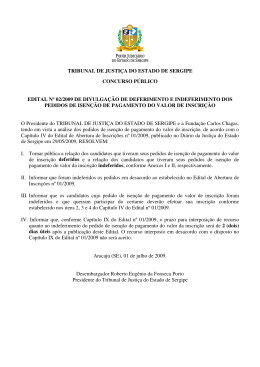 Edital 02/2009 - Tribunal de Justi&ccedil;a de Sergipe