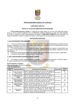 Edital nº 01/2015 de abertura das inscrições