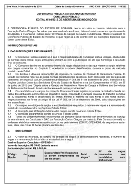 Edital Concurso DPE &ndash; RR