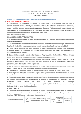 EDITAL TRT - 12&ordf; REGI&Atilde;O