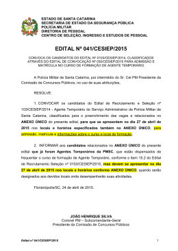 EDITAL Nº 041/CESIEP/2015 - Polícia Militar de Santa Catarina