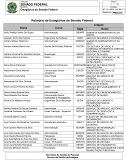 SENADO FEDERAL Relat&oacute;rio de Estagi&aacute;rios do Senado Federal