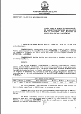 DECRETO N&ordm; 098 &ndash; T&eacute;cnico em Meio Ambiente