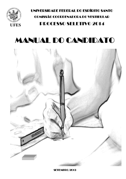 Manual do candidato - Processo Seletivo Vest2016