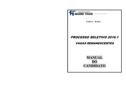 MANUAL DO CANDIDATO - Faculdade Madre Thaís