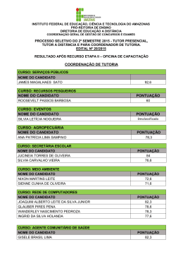 Edital n&ordm;20/2015 - Resultado da an&aacute;lise de recursos