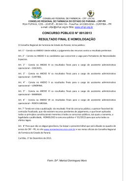 Homologa&ccedil;&atilde;o Final - CRF-PR