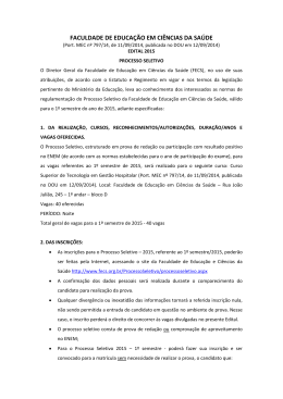 FACULDADE DE EDUCA&Ccedil;&Atilde;O EM CI&Ecirc;NCIAS DA SA&Uacute;DE