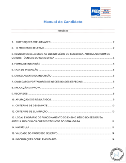 Manual do Candidato