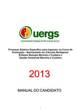 UERGS - MANUAL DO CANDIDATO OFICIAL 2013-2