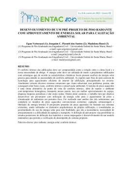 desenvolvimento de um pr&eacute;-projeto de piso radiante com