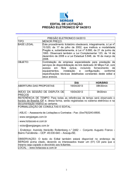 edital de licita&ccedil;&atilde;o preg&atilde;o eletronico n&ordm; 04/2013