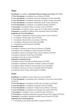 Chapa: Presidente: Conselheiro Sebastião Helvecio Ramos de