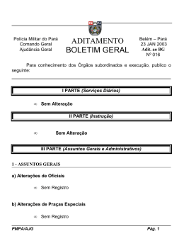 ADITAMENTO BOLETIM GERAL - Proxy da Polícia Militar do Pará!