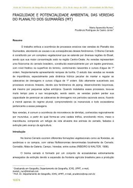 eroso nas veredas da apa de chapada dos guimares