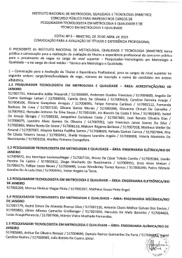 Edital V - 29/04/2015 - Convoca&ccedil;&atilde;o para apresenta&ccedil;&atilde;o de