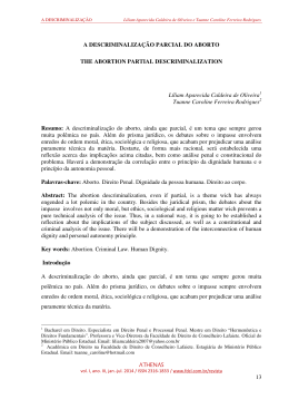 13 A DESCRIMINALIZA&Ccedil;&Atilde;O PARCIAL DO ABORTO THE