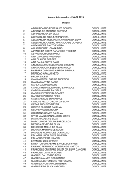 Alunos Selecionados &ndash; ENADE 2015 Direito